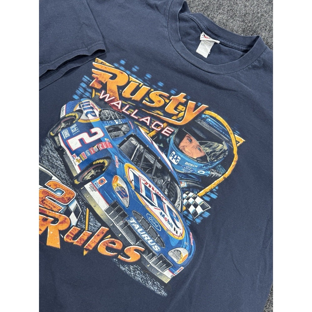 VTG Rusty Wallace Miller Lite NASCAR Shirt XXL Chase Authentics
